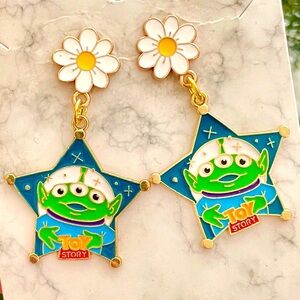 Toy Story Green Alien Dangle Earrings